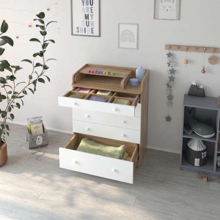 Пеленальный комод aton baby furniture Maks дуб канзас белый