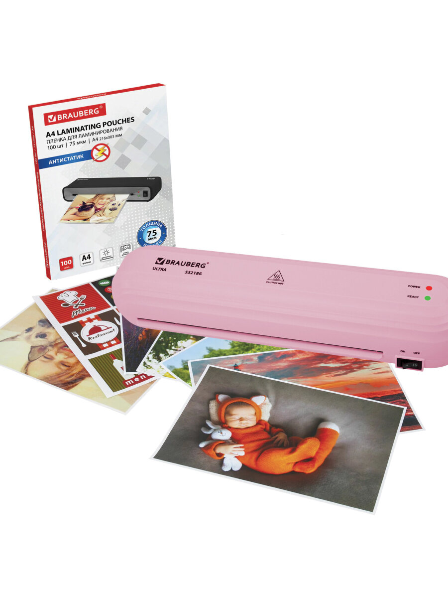 Ламинатор бумаги Brauberg для офиса и дома A4 60-150 мкм 30 см/мин - фото 14