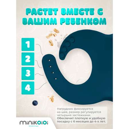 Нагрудник MinikOiOi силикон 1 шт. в ассортименте
