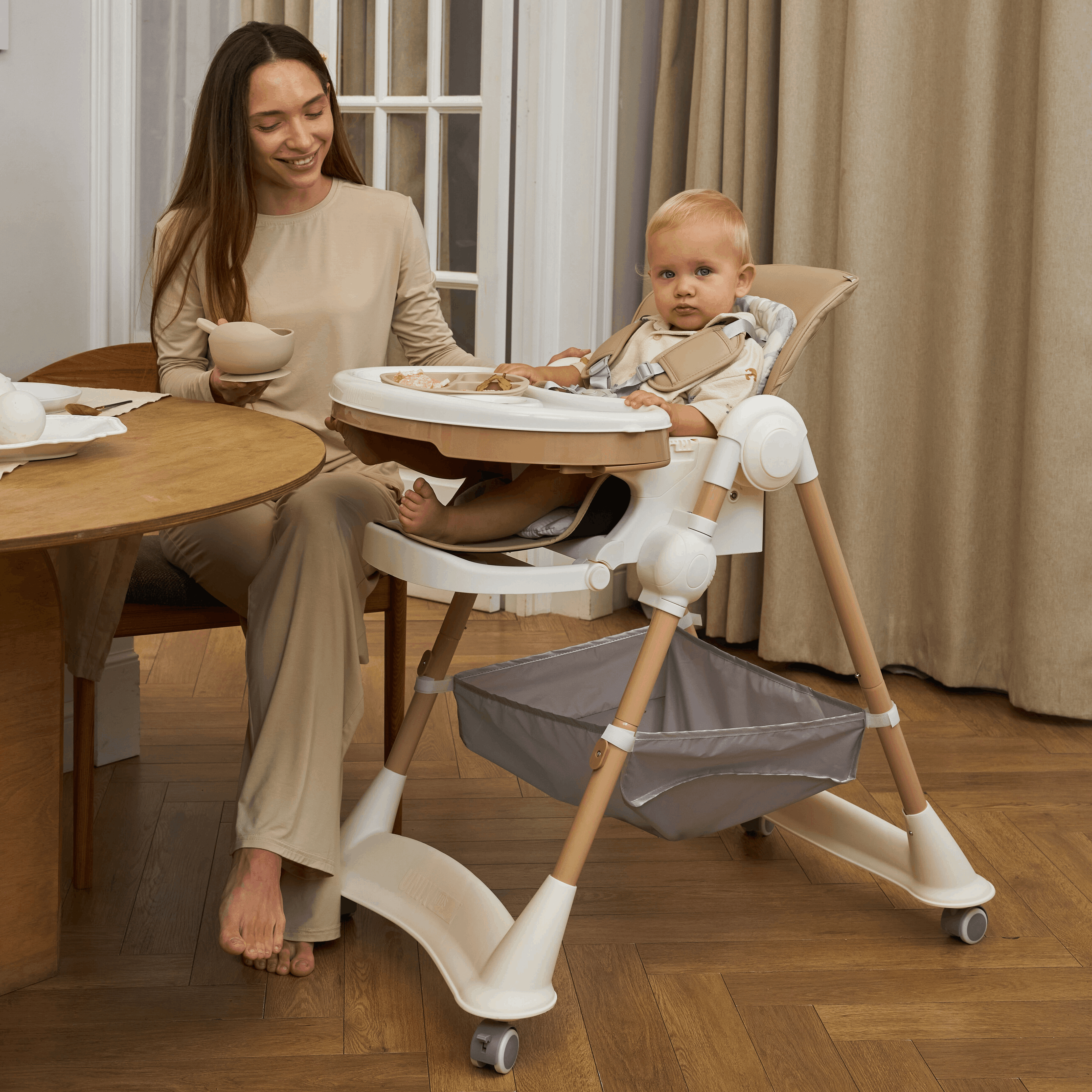 Стульчик для кормления UNIX Kids Ocean бежевый - фото 18