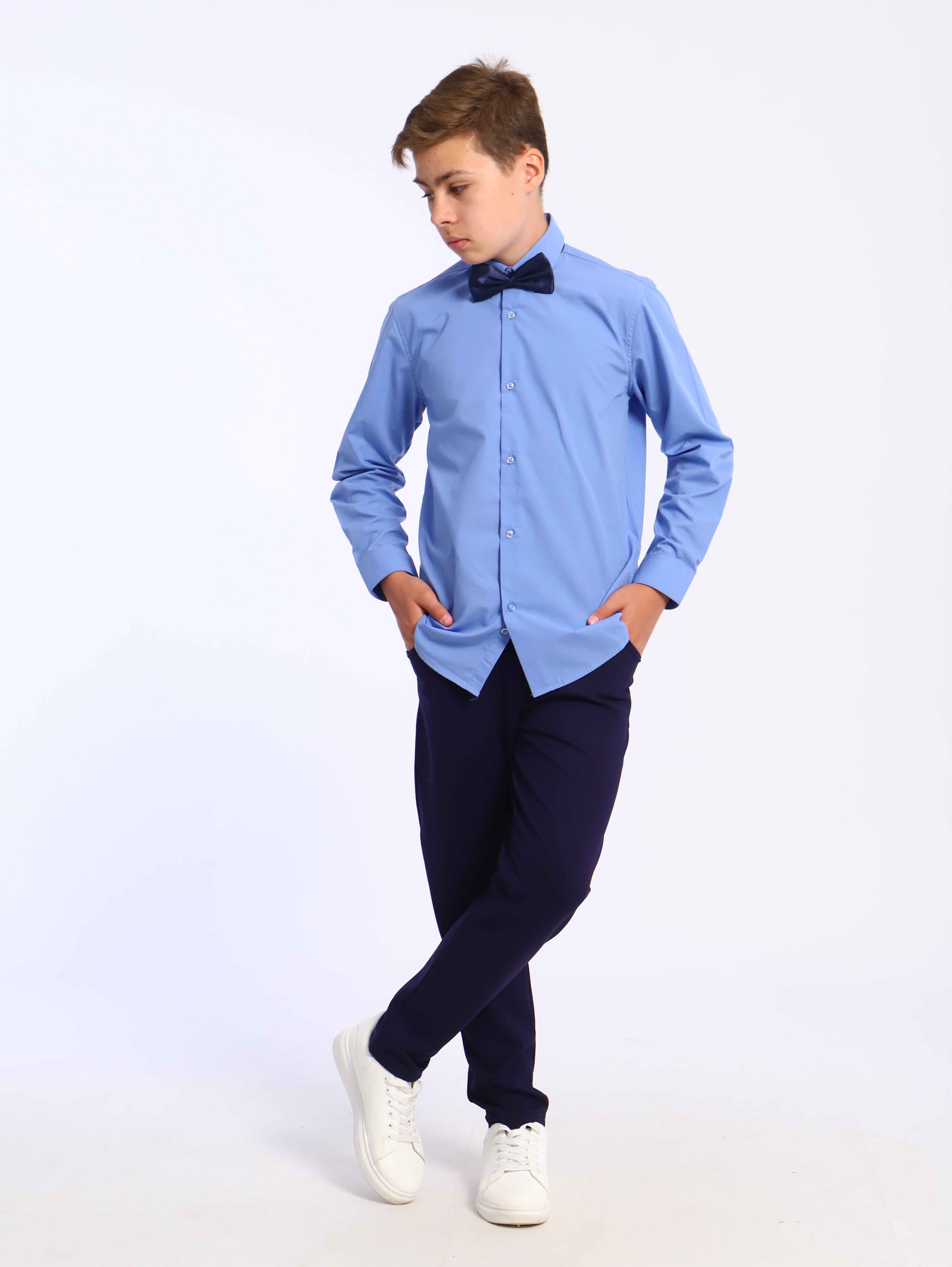 Рубашка ЛАДОШКИ Рубашка Школьник светло-синий - фото 5