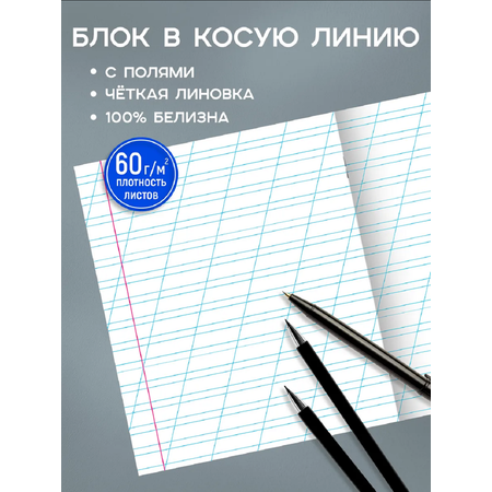 Тетрадь Prof-Press косая линейка 12 лист. 10 шт.