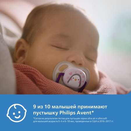 Пустышка Philips Avent ортодонтическая от 0 мес. 2 шт.