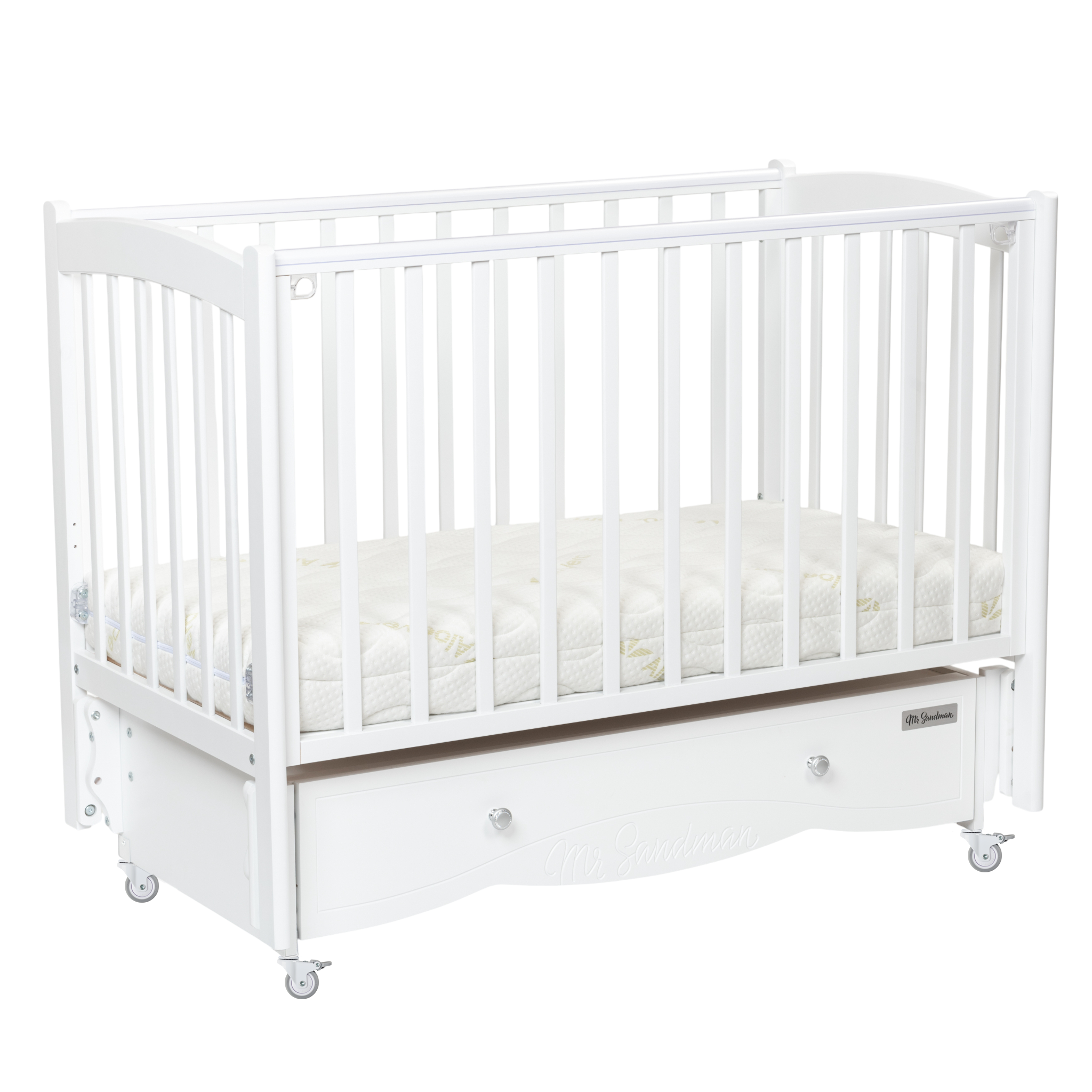 Детская кроватка Mr Sandman, универсальный маятник (белый) - фото 1