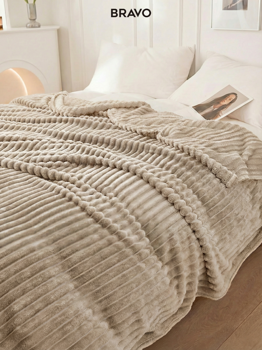 Покрывало BRAVO Волна песочный 150 x 200 см велсофт - фото 8