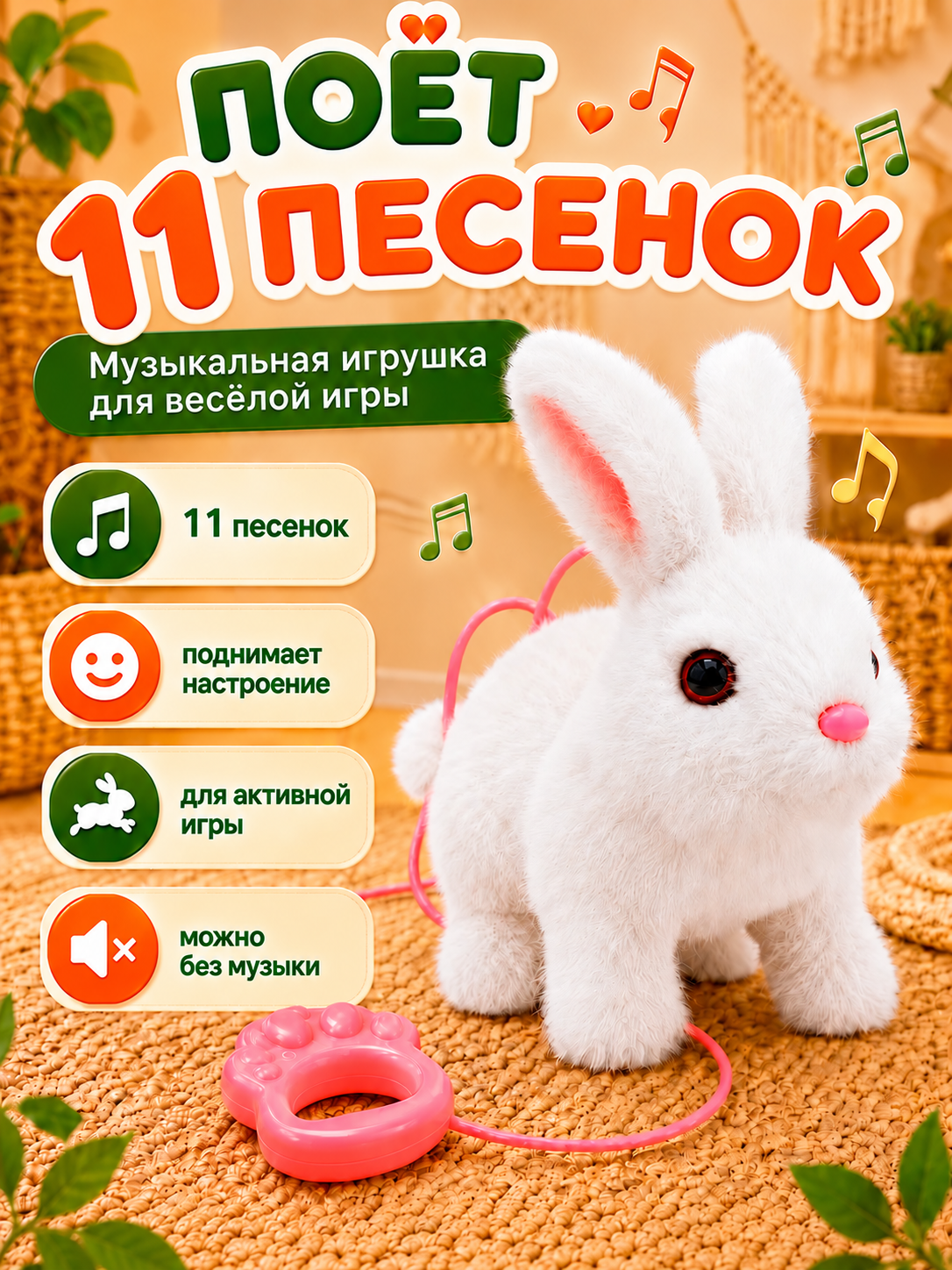Мягкая игрушка FAVORITSTAR DESIGN Зайчик - фото 3