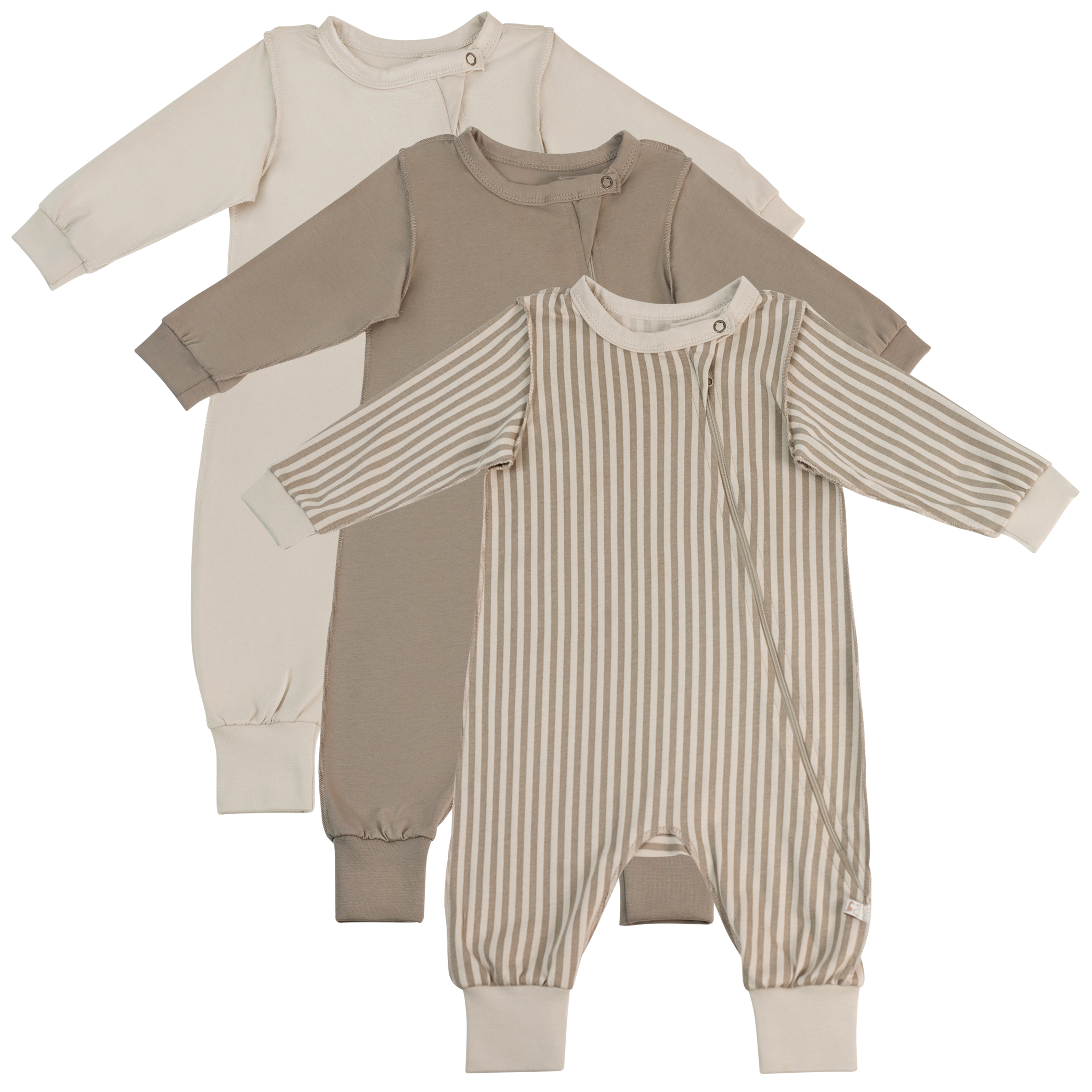 Комбинезон 3 шт Фабрика Бамбук MU060010KNR/117MU/Шоколад полоски - фото 1