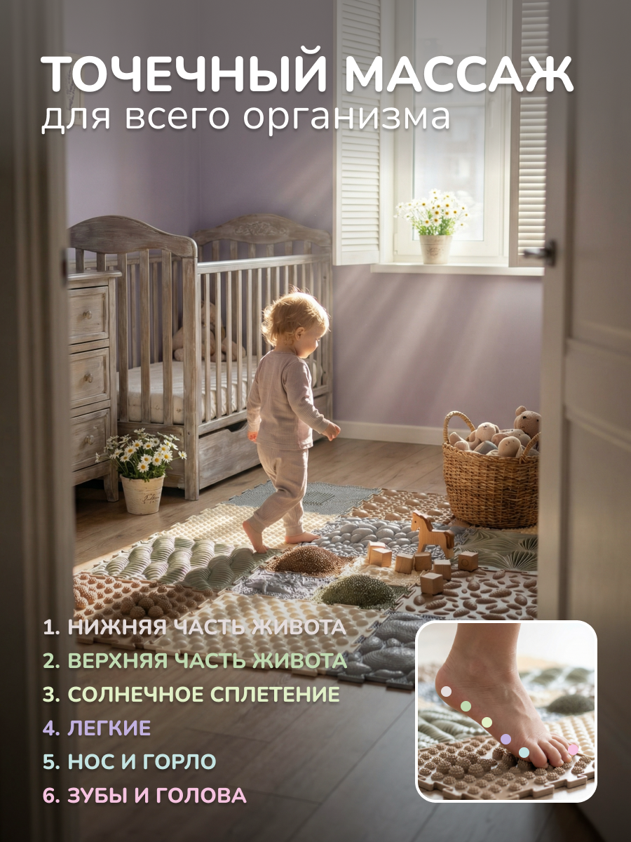 Коврик-пазл Ортодон массажный развивающий 26 x 300 см - фото 6