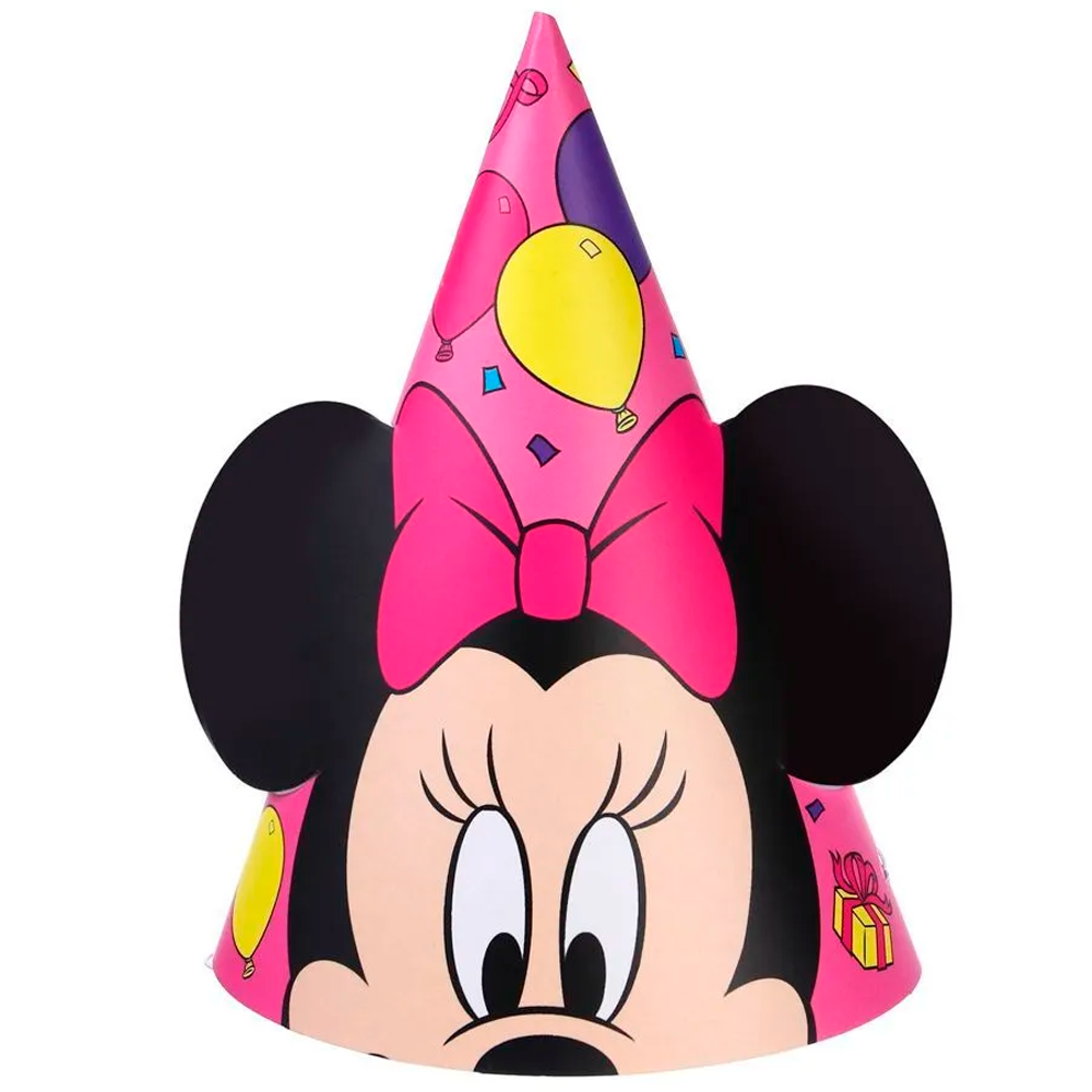 Праздничные колпаки картонные Disney с ушками Минни Маус 16 см 6 шт - фото 2
