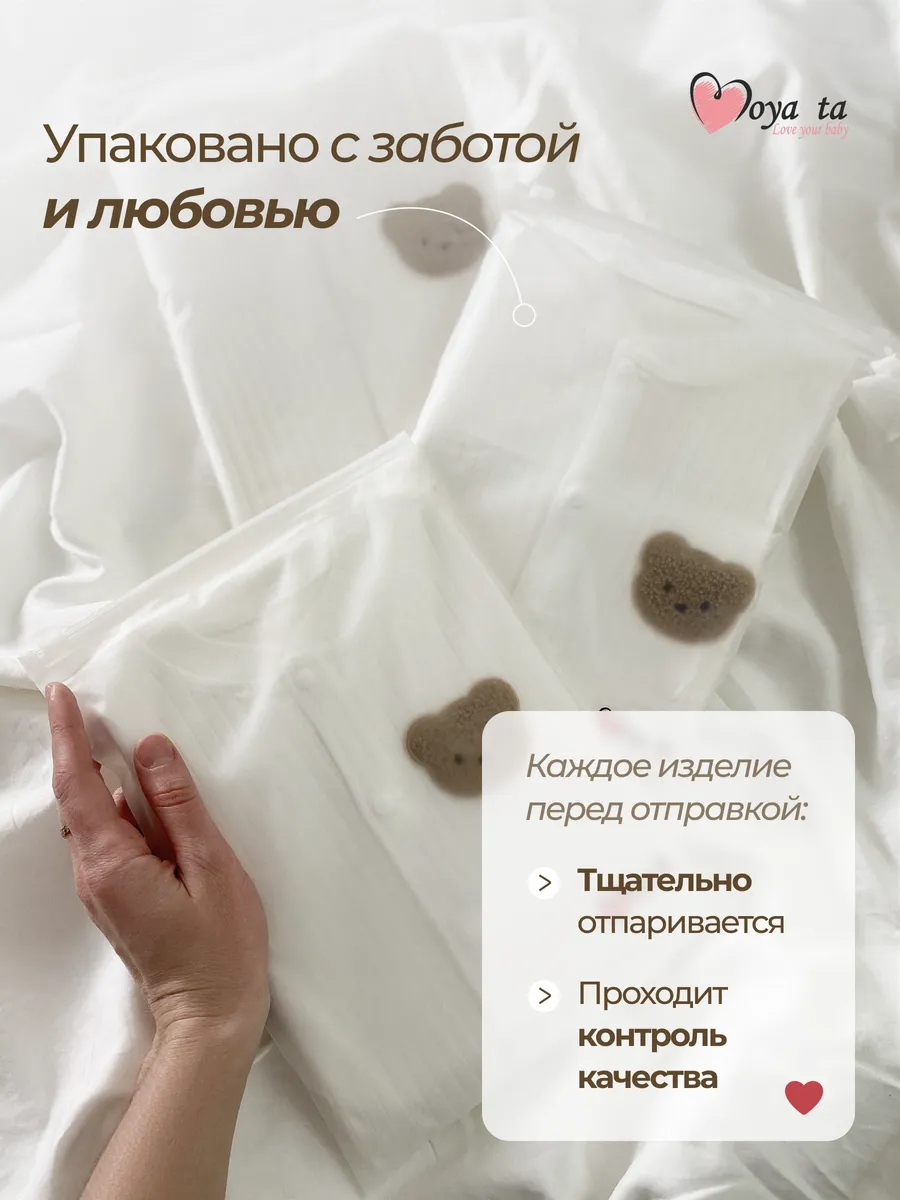 Комбинезон Moya ta slip_one_bear_white - фото 13