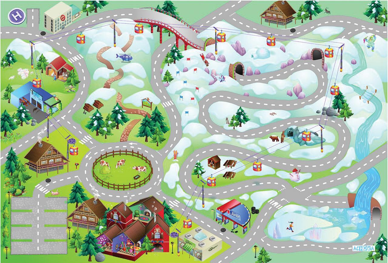 Детский складной коврик Achoka Дорога в горах 150 x 100 см 1 шт. - фото 1