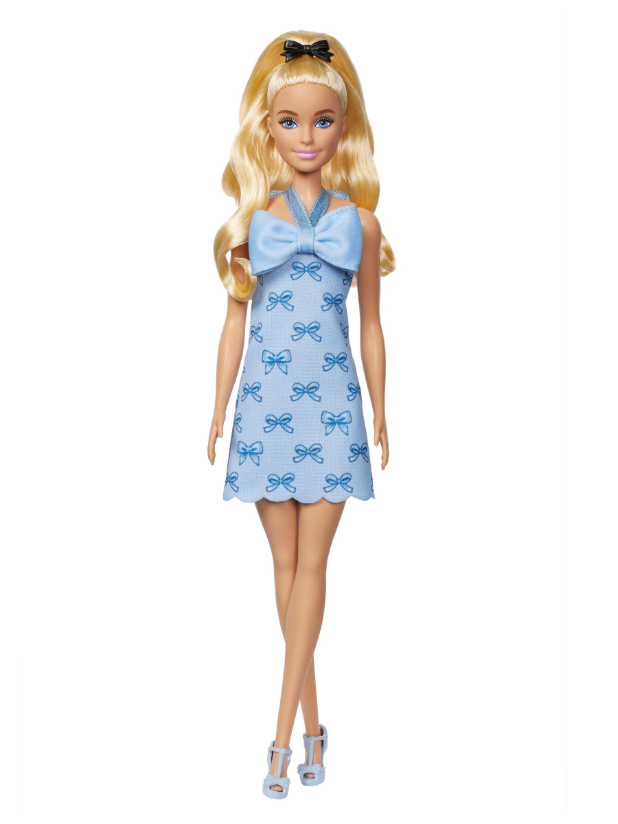 Кукла модельная Barbie Fashionistas Игра с модой в голубом платье высота 29 см HYT93 - фото 5