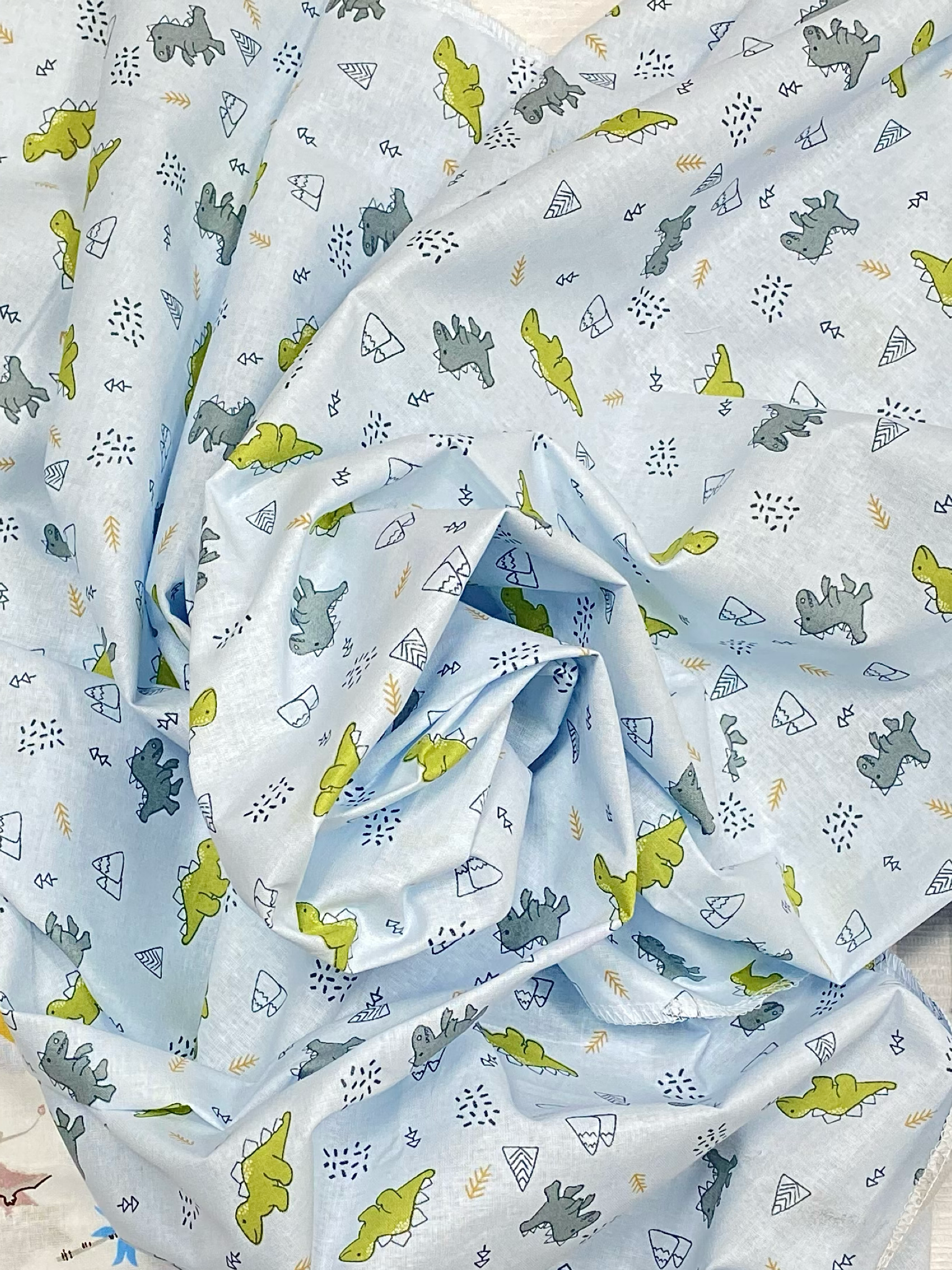 Пелёнка Делоникс Еноты + Серые Динозаврики ситец 90х120 см 4 шт. - фото 5