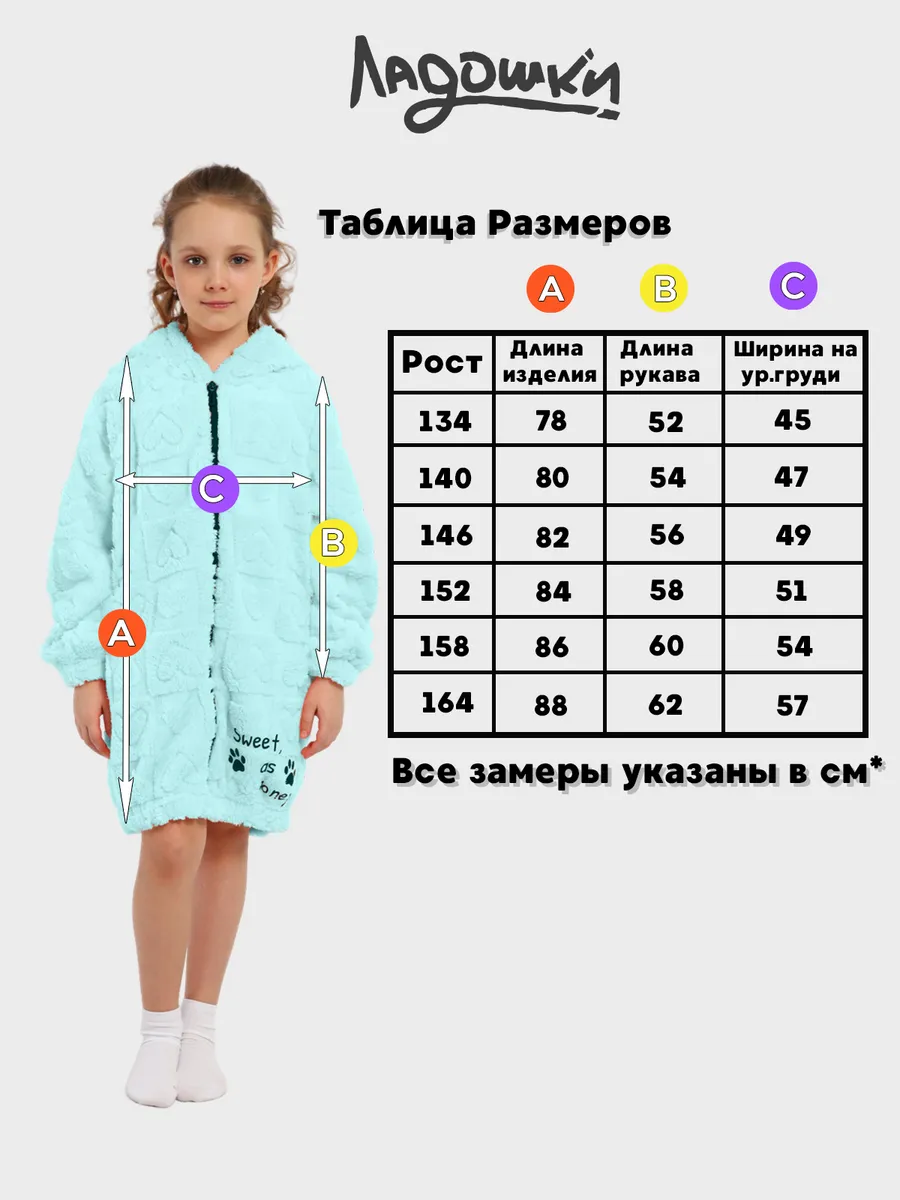 Халат ЛАДОШКИ Халат Мурлыка бирюза - фото 10