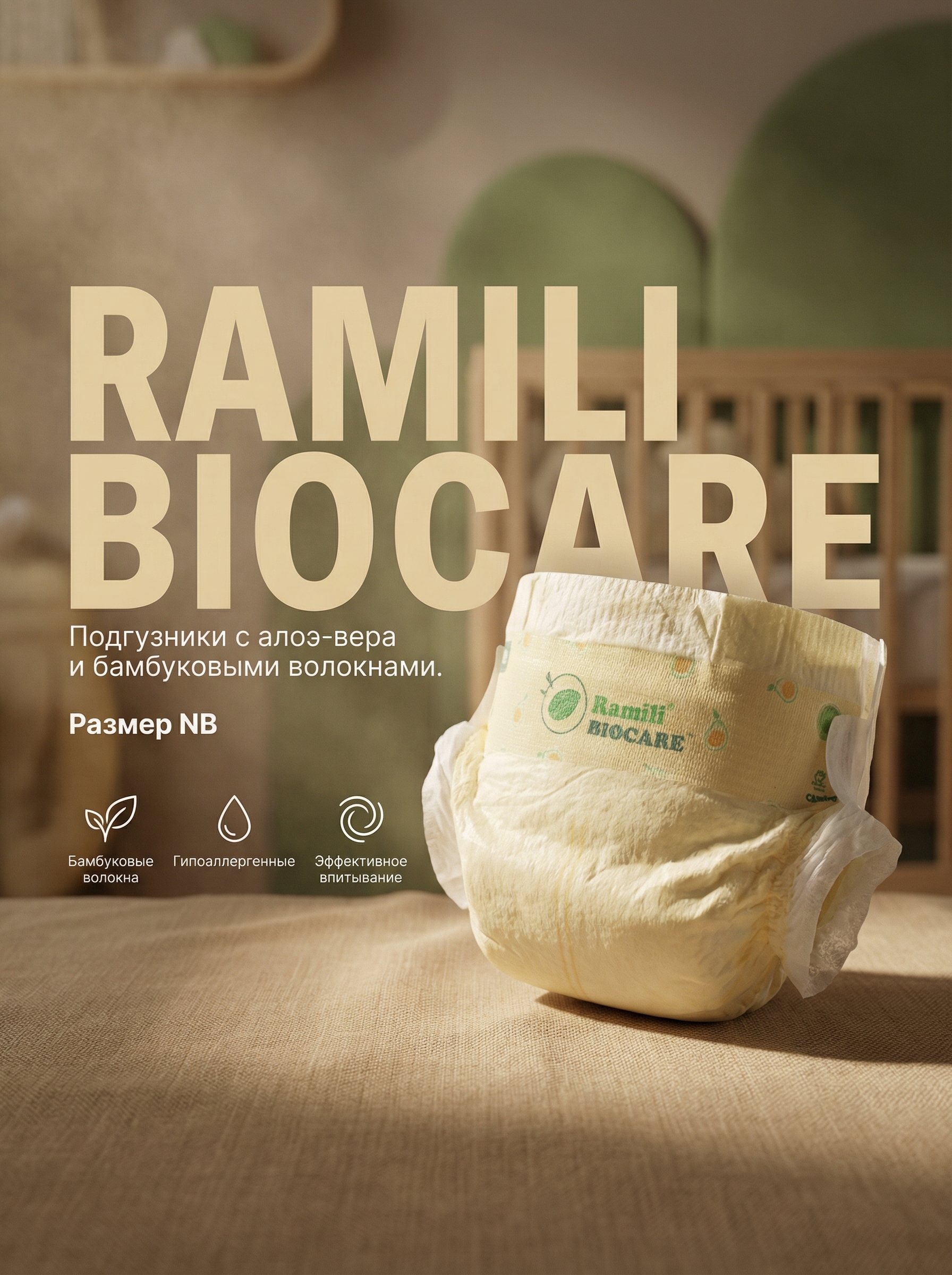 Подгузники Ramili Premium для новорожденных 0 (Premium Biocare 0-5) 60 шт. - фото 3