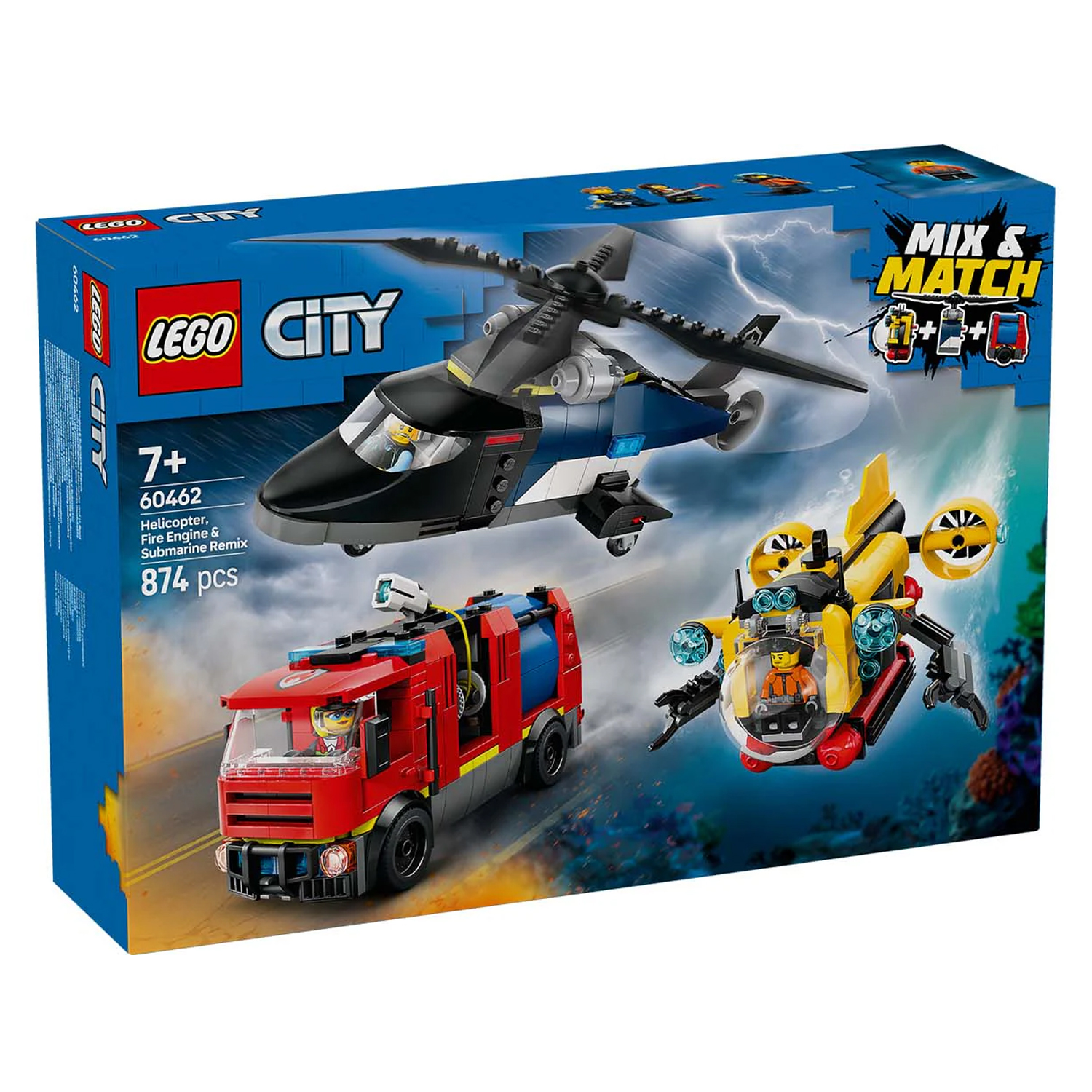 Конструктор LEGO City Вертолёт,пожарная машина,лодка блочный - фото 10