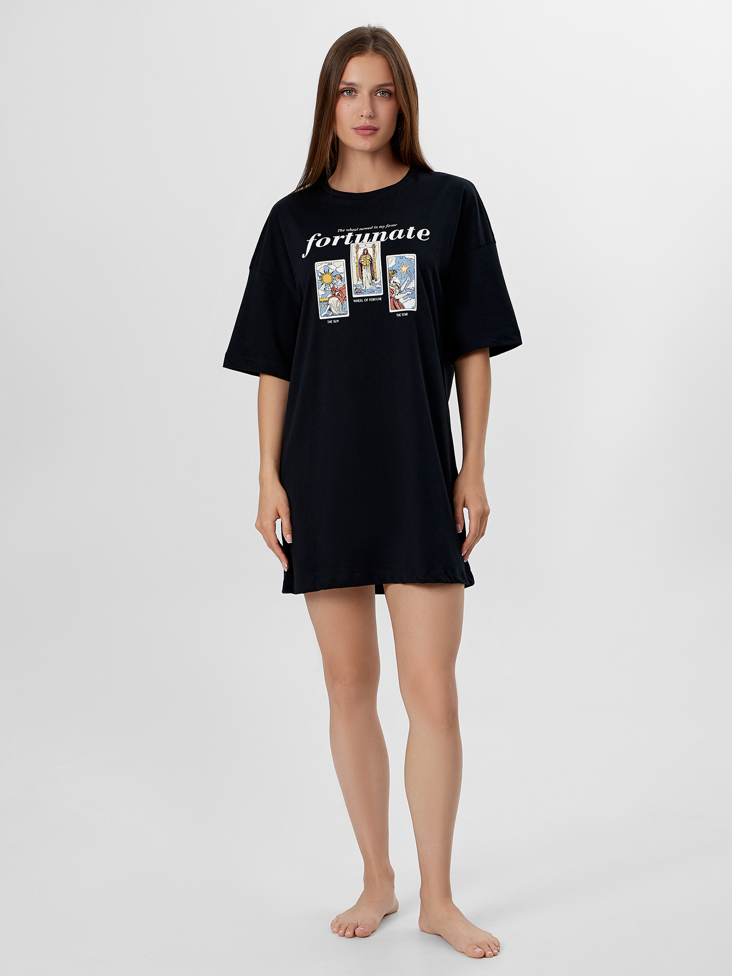 Сорочка ночная Mark Formelle (Марк Формэль) 512079/черный +печать6 - фото 1