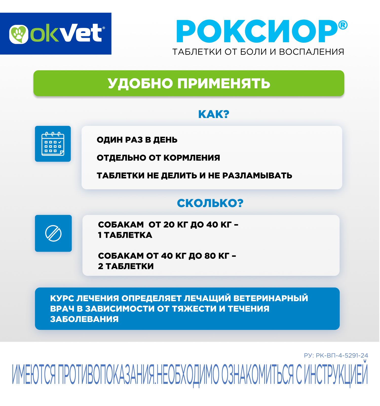 Таблетки для собак Okvet Роксиор противовоспалительный лекарственный препарат 40мг 10 таблеток - фото 5
