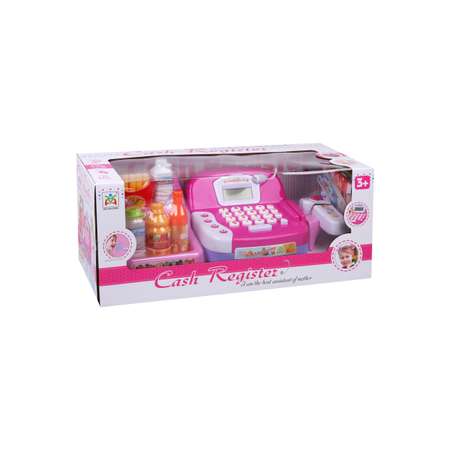 Игровой набор Наша Игрушка продукты, прилавок, касса, тележки и корзинки