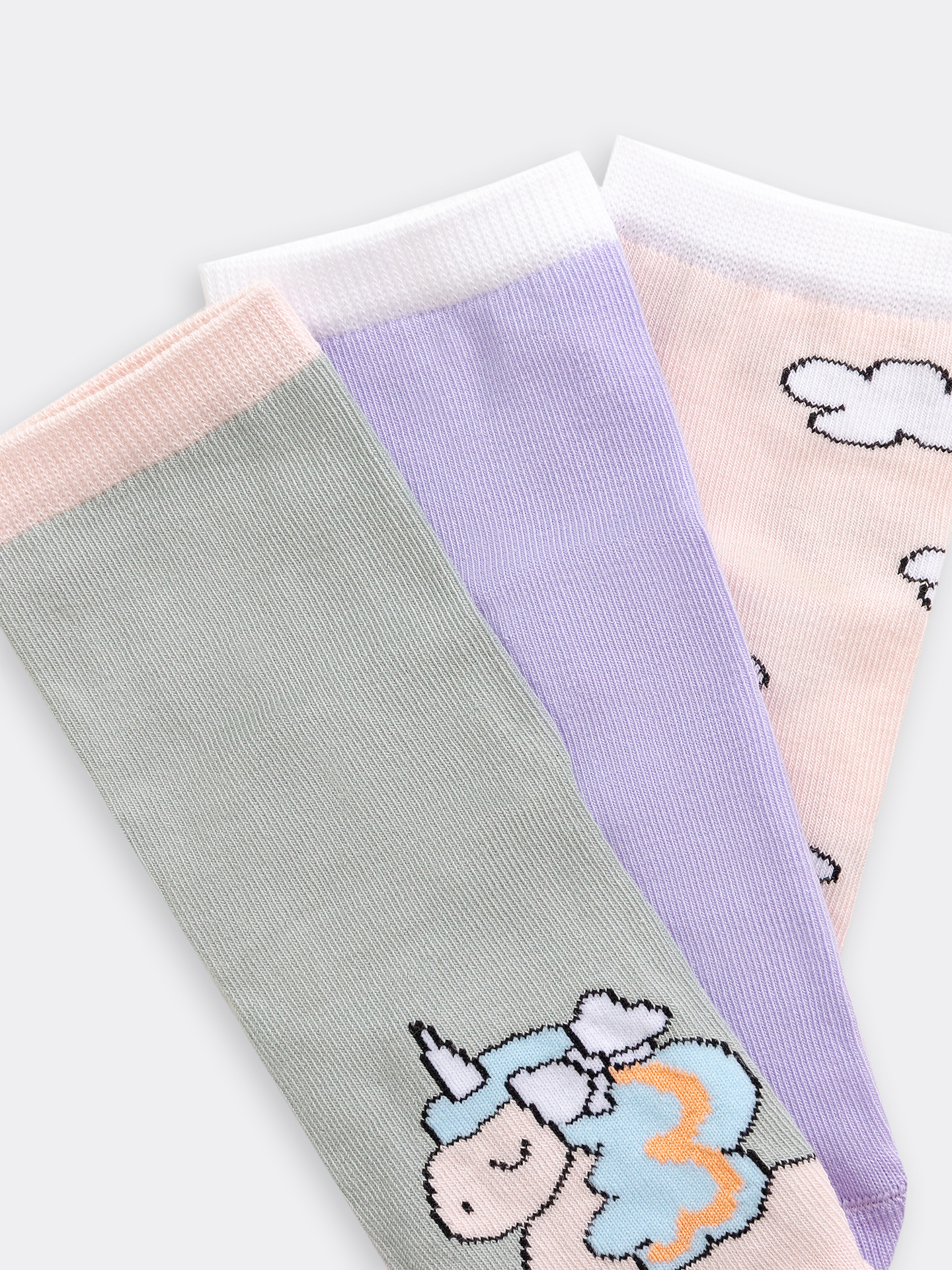 Носки 3 пары Mark Formelle (Марк Формэль) 430A-2646/св.оливка /св.лаванда /зефирный - фото 2