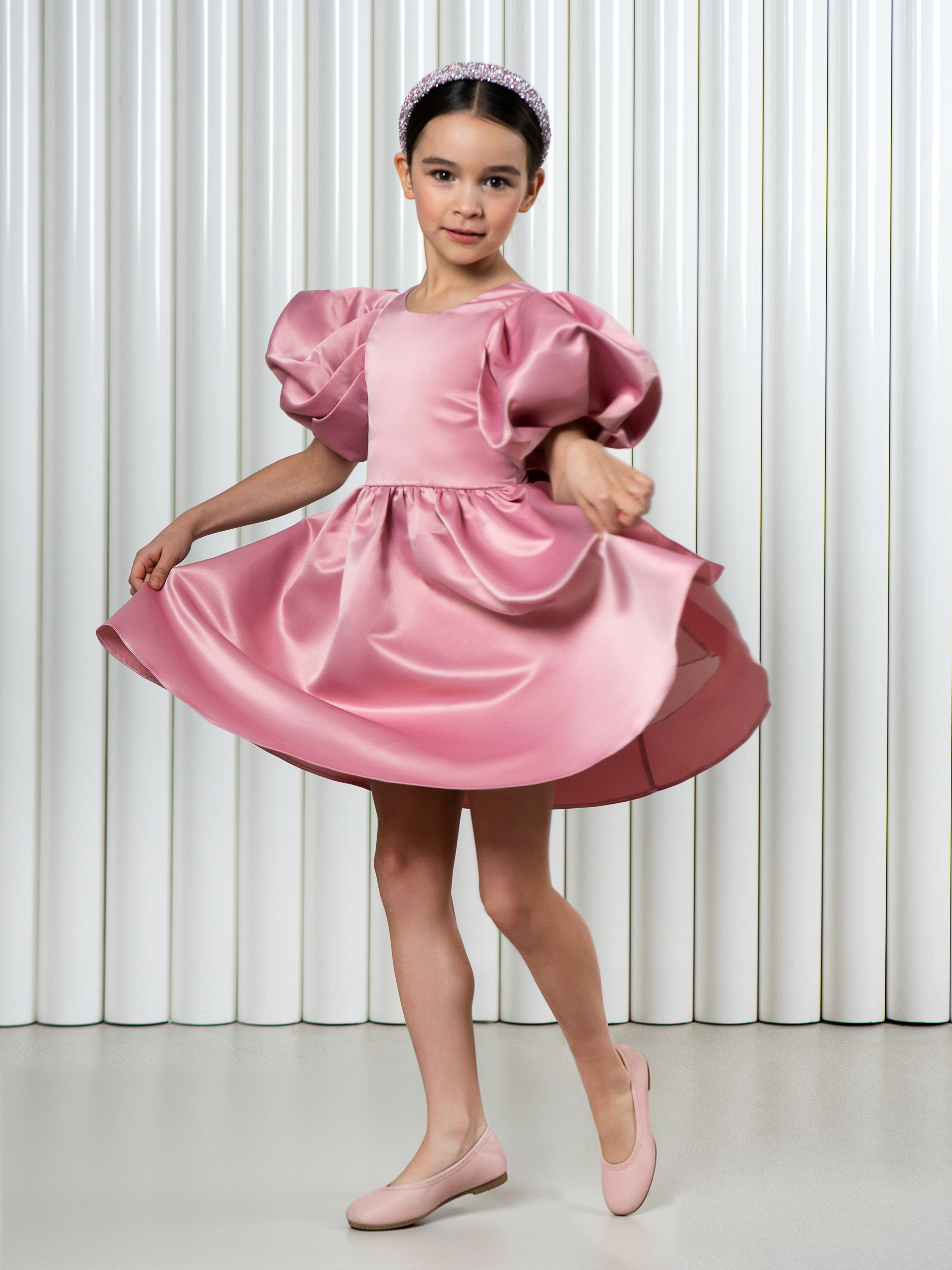 Платье LisaWeta D-143 пудра - фото 3