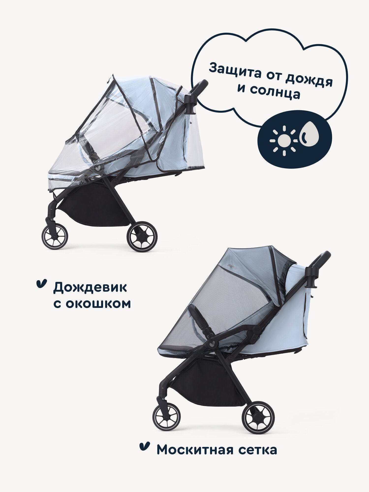 Коляска прогулочная Junion Flokky синий - фото 2