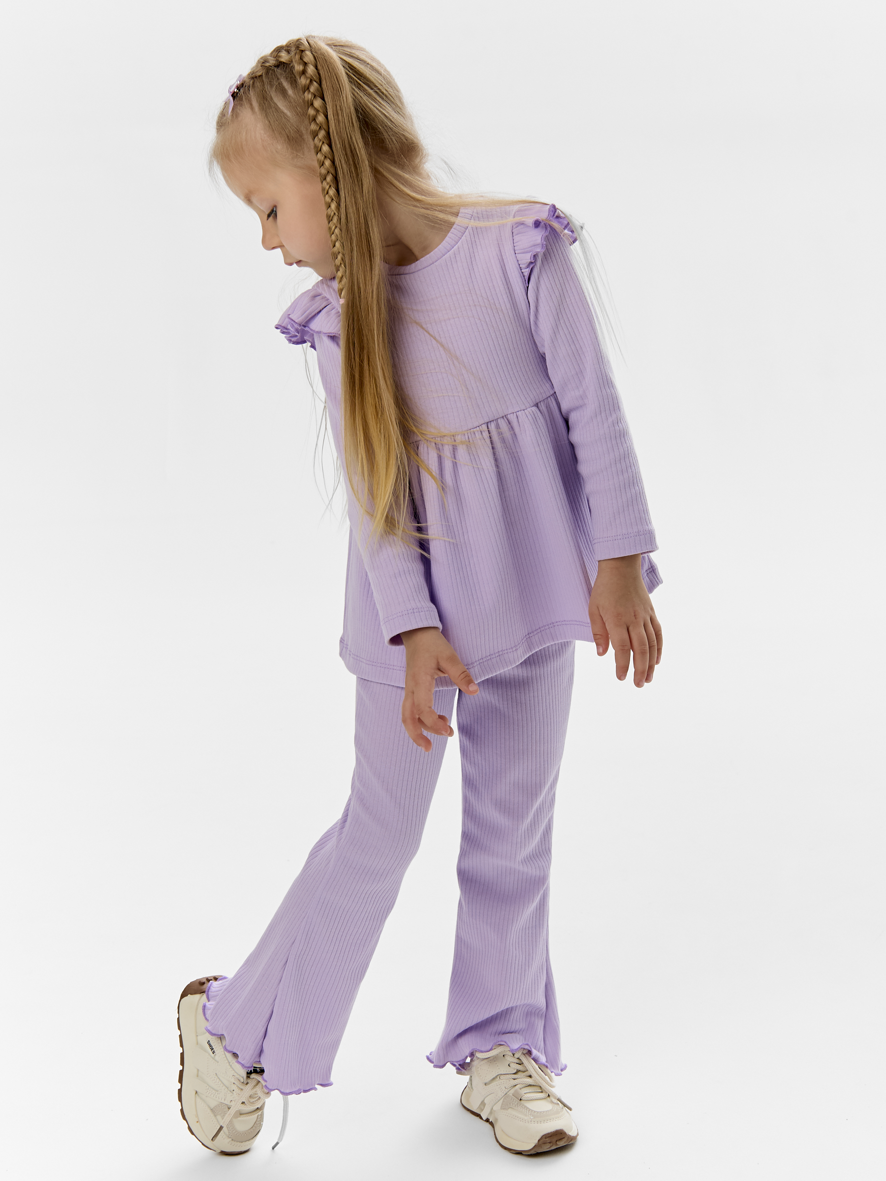 Лонгслив и брюки LEVAKIDS костюм_ласточка_сирень - фото 6
