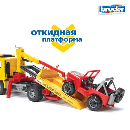 Эвакуатор Bruder MAN с внедорожником 1:16