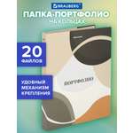 Портфолио школьника Brauberg папка А4 на кольцах 20 файлов для девочки и мальчика