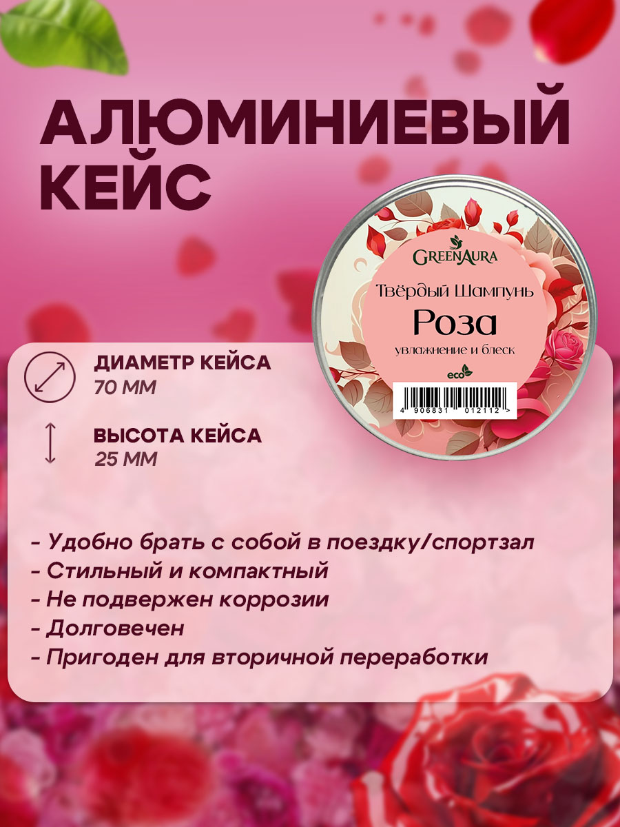 Шампунь GREENAURUM Роза 60 мл - фото 7