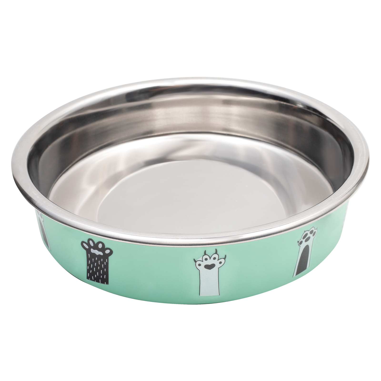 Миска для кошек Triol металлическая на резинке Цап-царап 0.25л - фото 1
