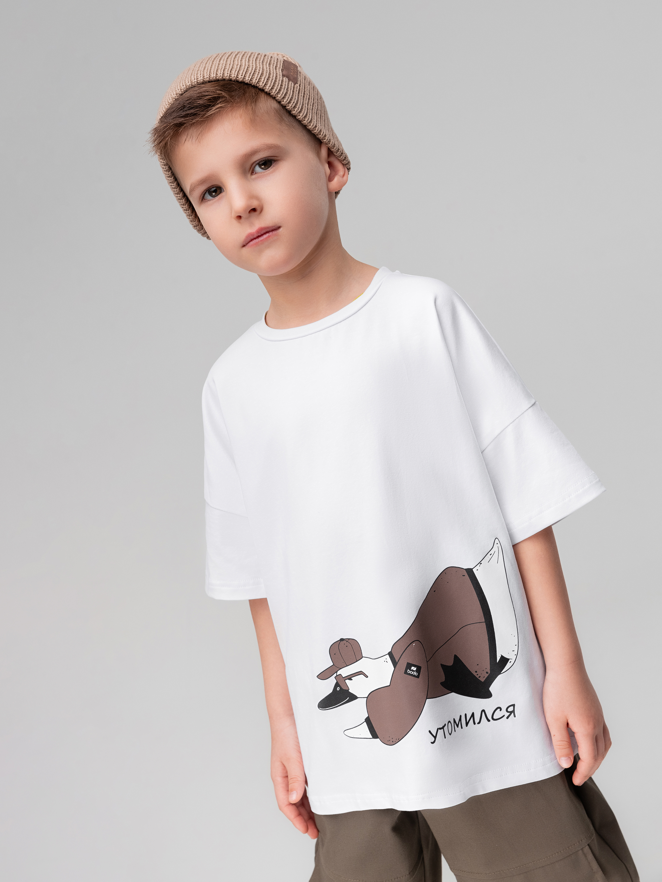 Футболка Bodo 4-435MU_белый (коричневый) - фото 1