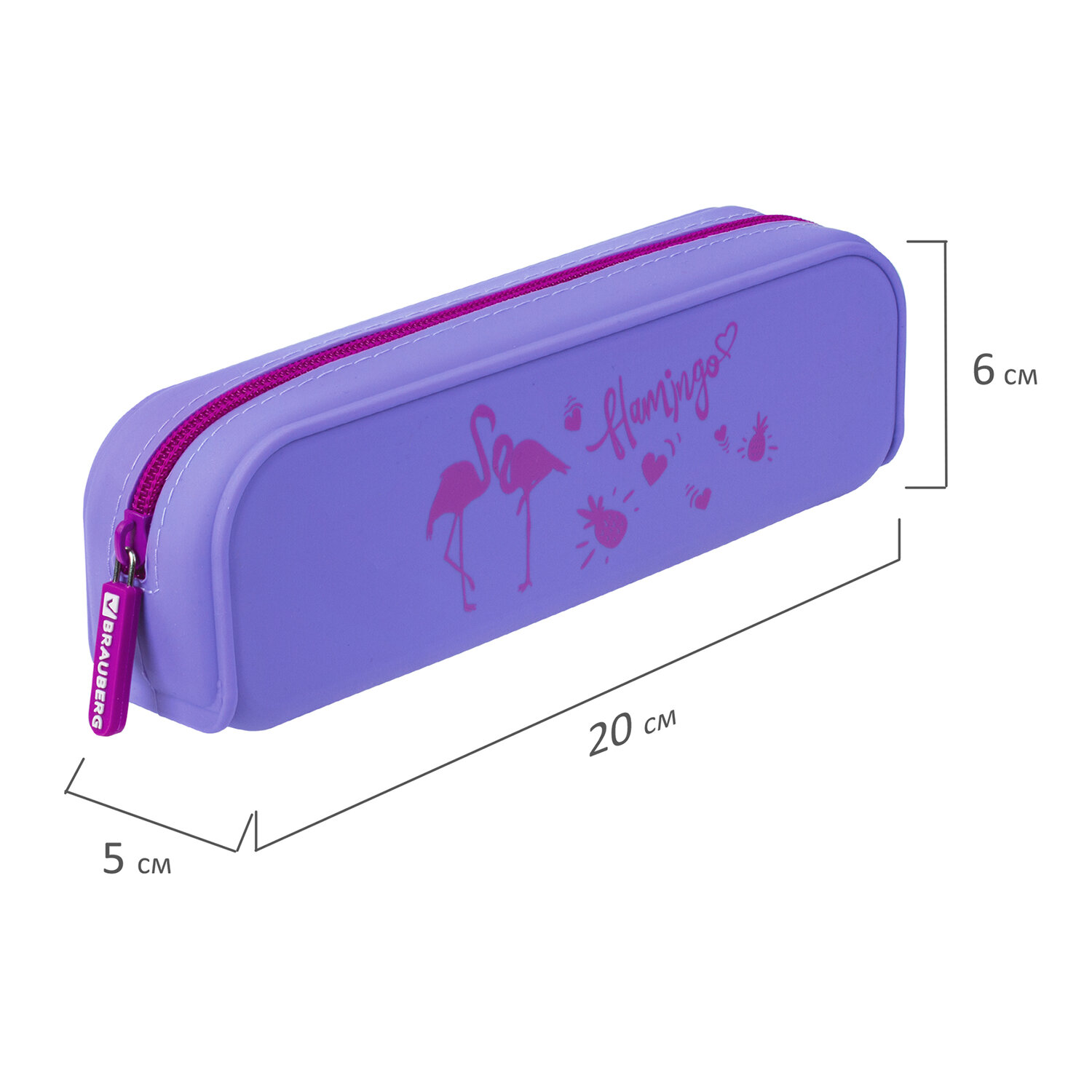 Пенал косметичка Brauberg Flamingo - фото 10