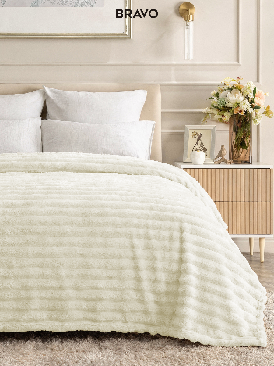 Покрывало BRAVO Волна кремовый 200 x 220 см велсофт - фото 9