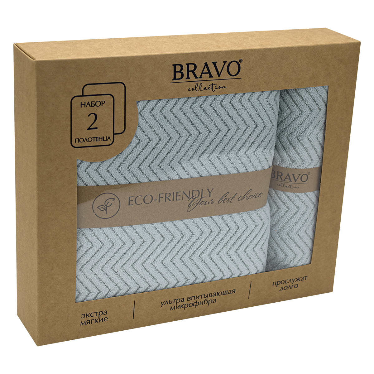 Полотенце BRAVO Крафт 140 x 70 см 2 шт. - фото 4