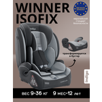 Автокресло Indigo Winner тем.-серый-светл-серый Isofix 1/2/3 (9-36 кг)