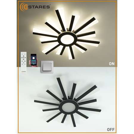 Светодиодная люстра с пультом Estares Teresa 70W black/white