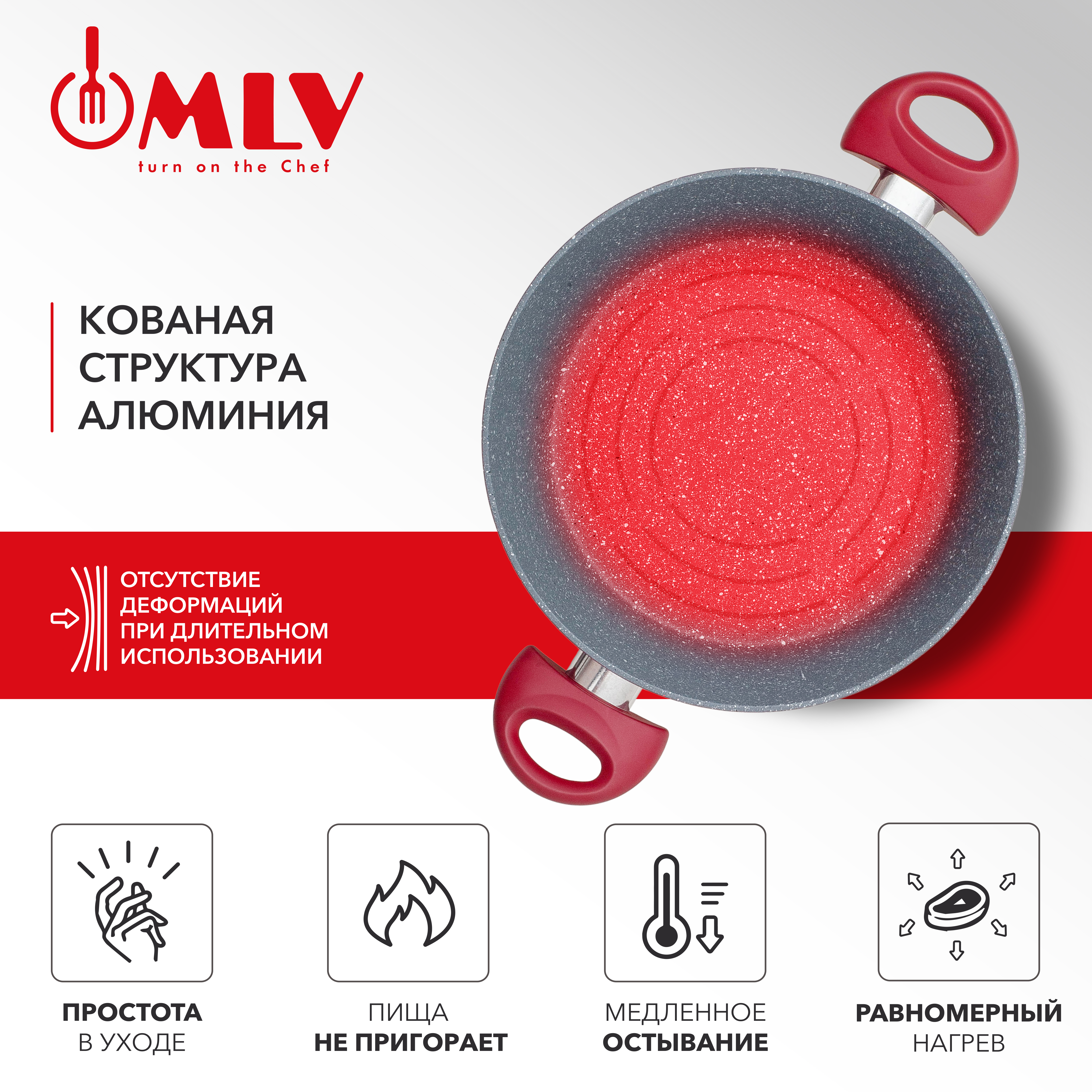 Кастрюля для индукционных плит с крышкой Moulin Villa Granate 2, 2 литра - фото 7
