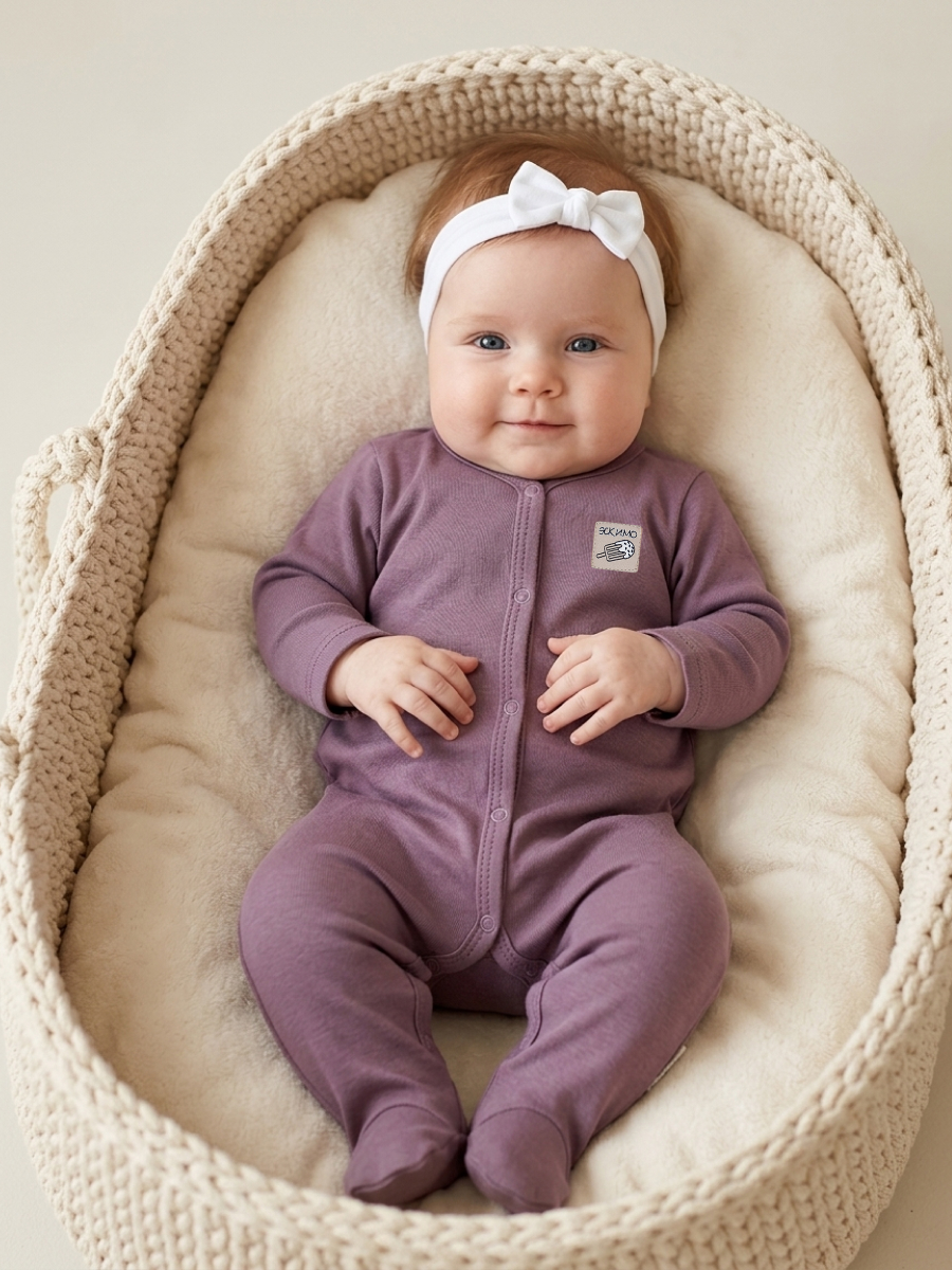 Изображение товара Комбинезон для новорожденных Эскимо 68 мягкий хлопковый с застежками снизу Изображение товара Комбинезон для новорожденных Эскимо 68 мягкий хлопковый с застежками снизу