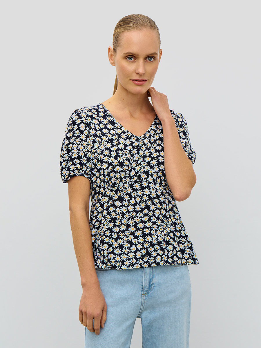 Блузка Baon B1923035/DARK NAVY PRINTED - фото 1