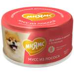 Корм для собак и щенков старше 6 месяцев Мнямс Мусс из лосося ж/б 80г