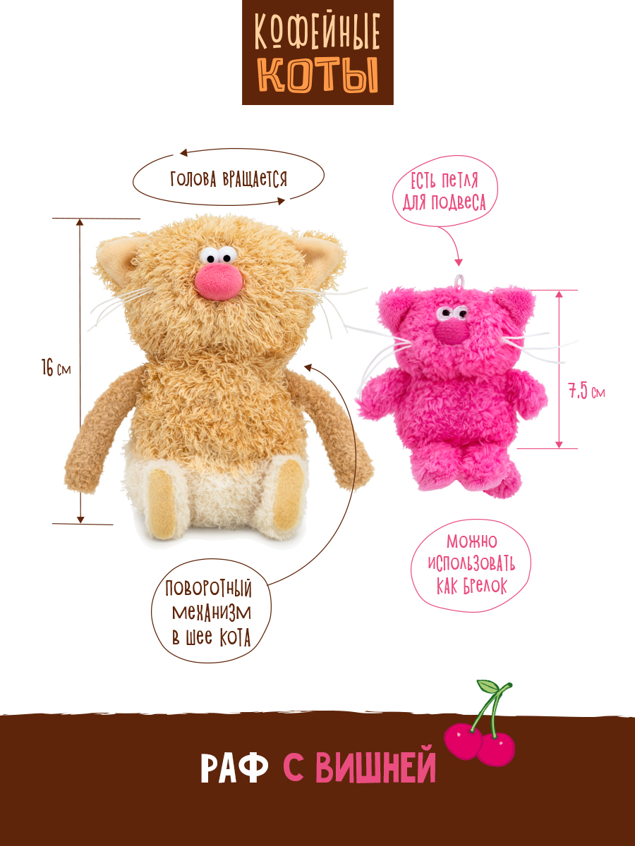 Мягкая игрушка BUDI BASA Кофейный кот Раф - фото 2