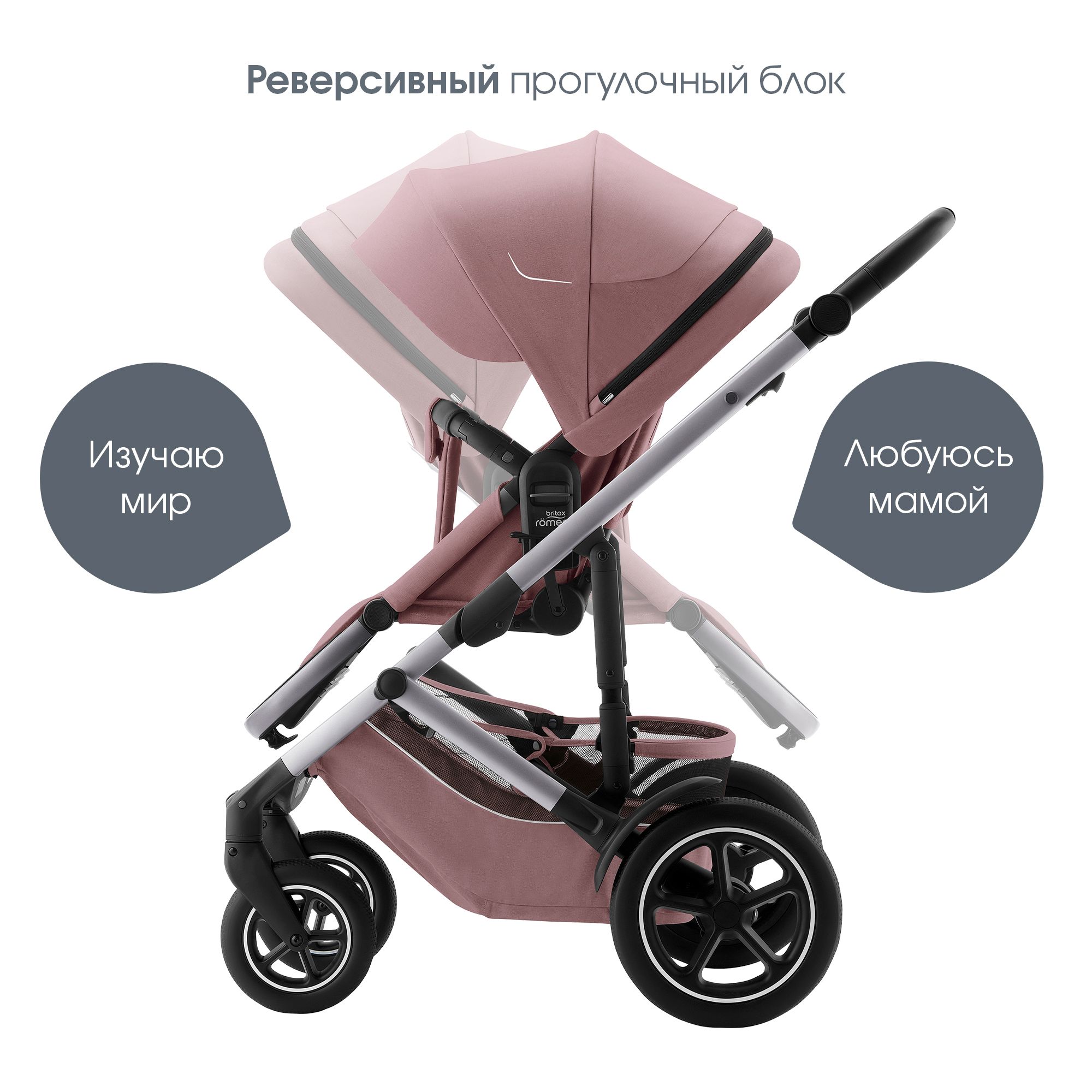 Коляска 2в1 Britax Roemer Smile 5Z Dusty Rose розовый - фото 8