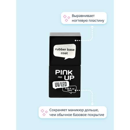 Выравнивающая база для ногтей Pink Up rubber base coat каучук 10 мл
