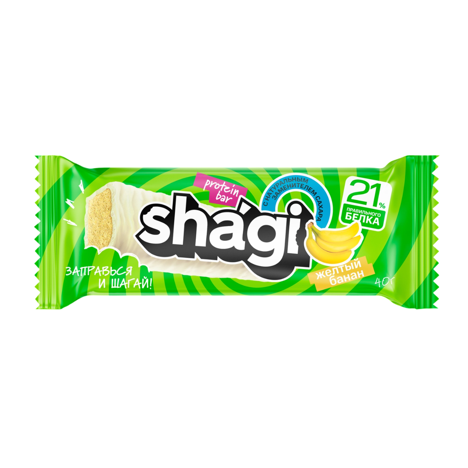 Батончик протеиновый ProteinRex Shagi Банан 21% 40г - фото 1