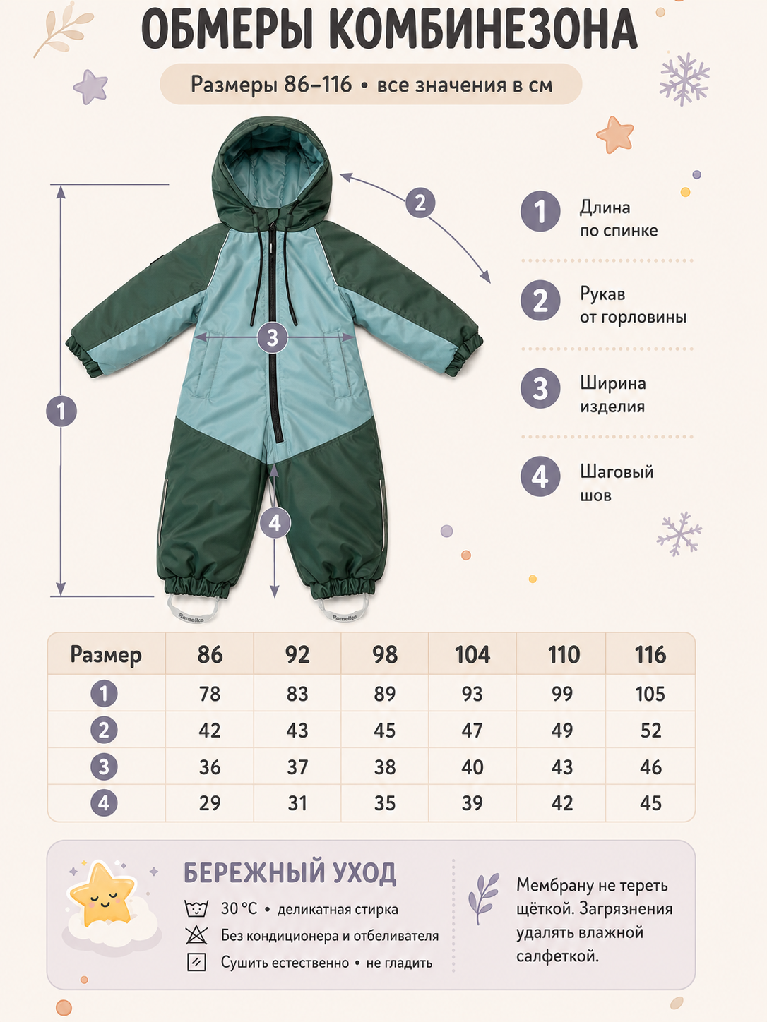 Комбинезон Ramelka 1102_КМБ_ММБР_D_3_бирюза/т.бирюза/т.зеленый - фото 11