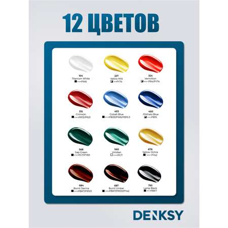 Краски акриловые DENKSY 12 цв.