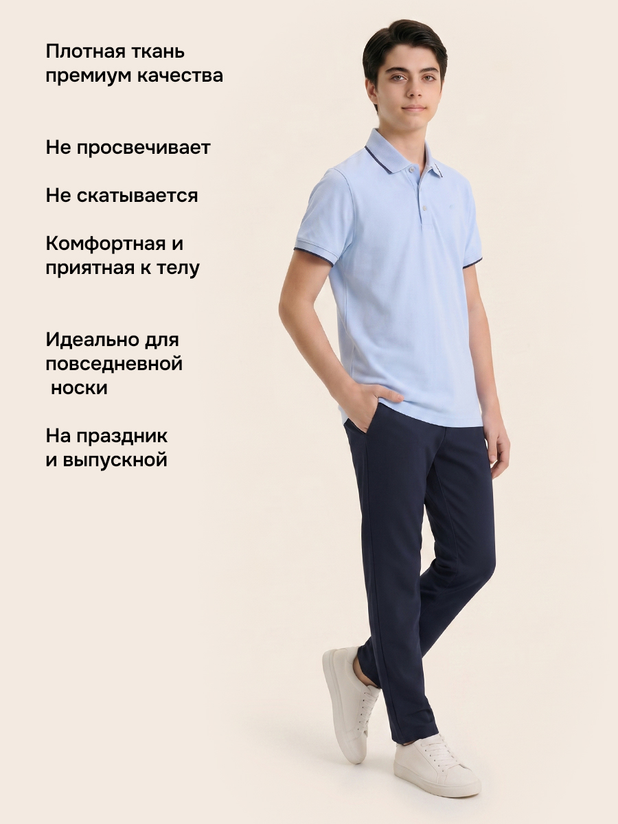 Поло NIKASTYLE 4ш72126 голубой - фото 3