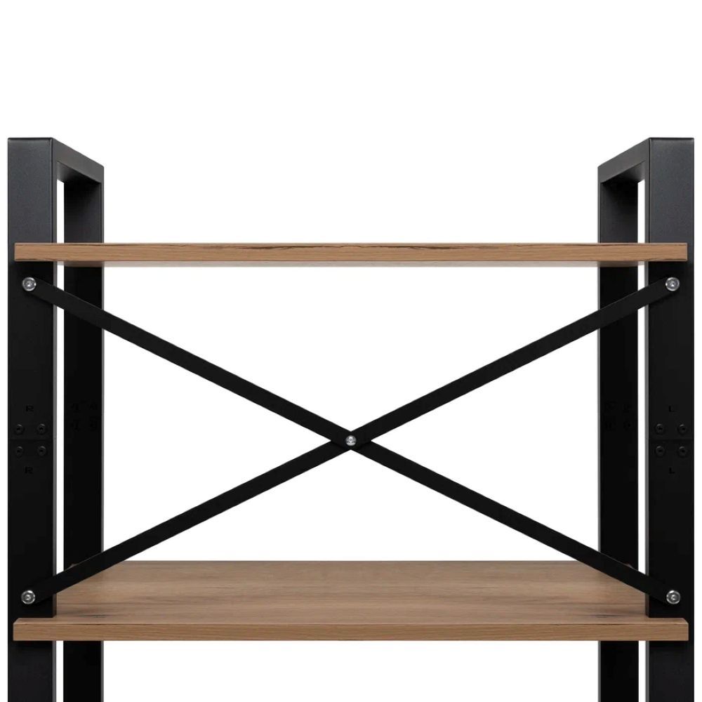 Стеллаж Leset Стилвуд 126 Черный/Дуб крафт золотой - фото 6