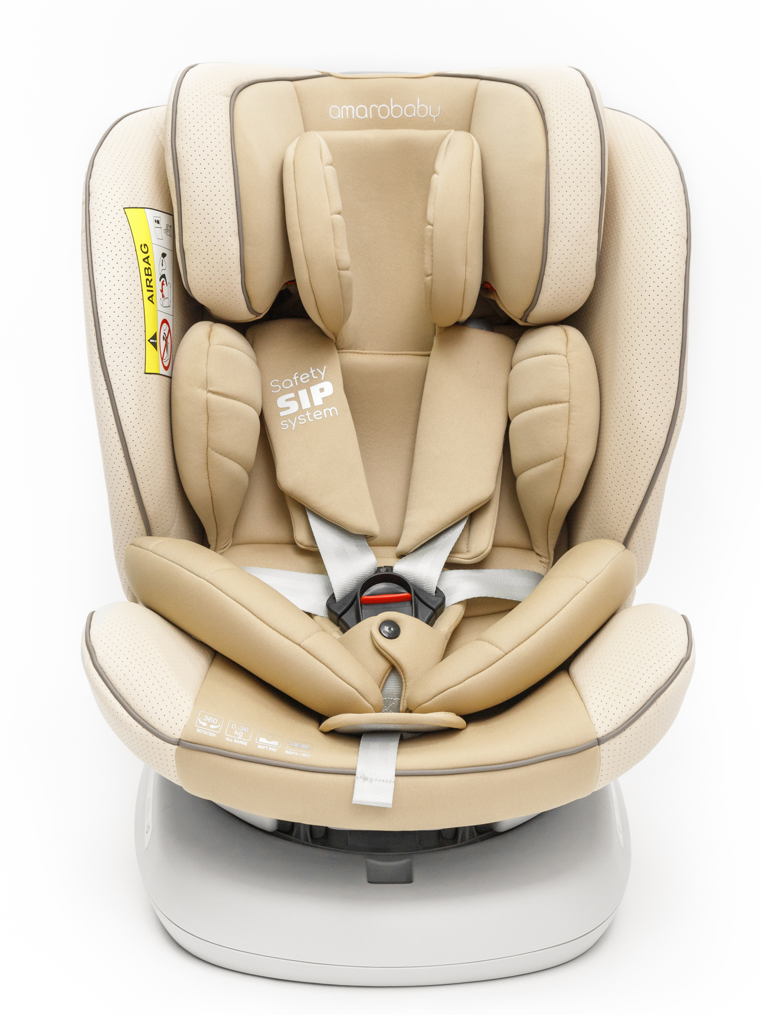 Автокресло Amarobaby Champion Isofix 0+/1/2/3 (0-36 кг) бежевый - фото 26